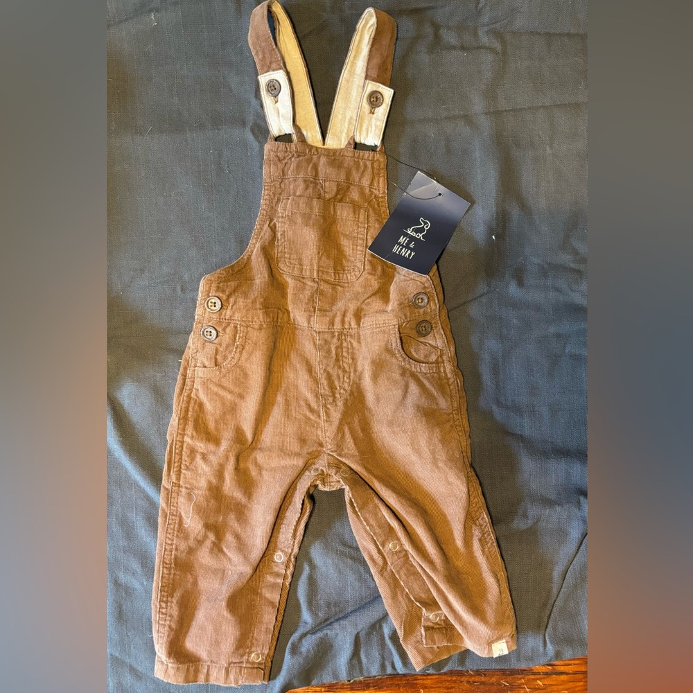 NWT Me and Henry Brown Overalls - 6-12 months